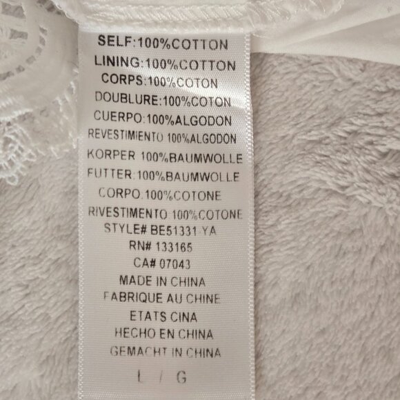 Eri + Ali White Lace Boho Prairie Dress Puff Sleeve Midi Cottagecore  L/XL - Picture 10 of 14